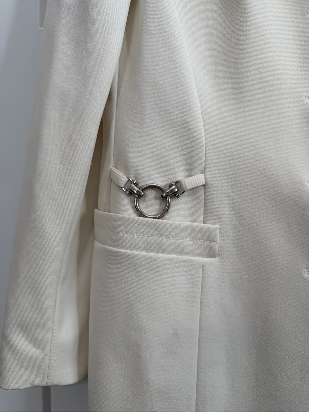 Vintage Escada Margaretha Ley Ivory Equestrian Horsebit Longline Blazer 40 - Picture 11 of 13